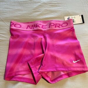 Nike Pro Dri-FIT Pink tie dye shorts